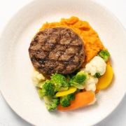 Beef Patty, Sweet Potato & Mixed Vegetables